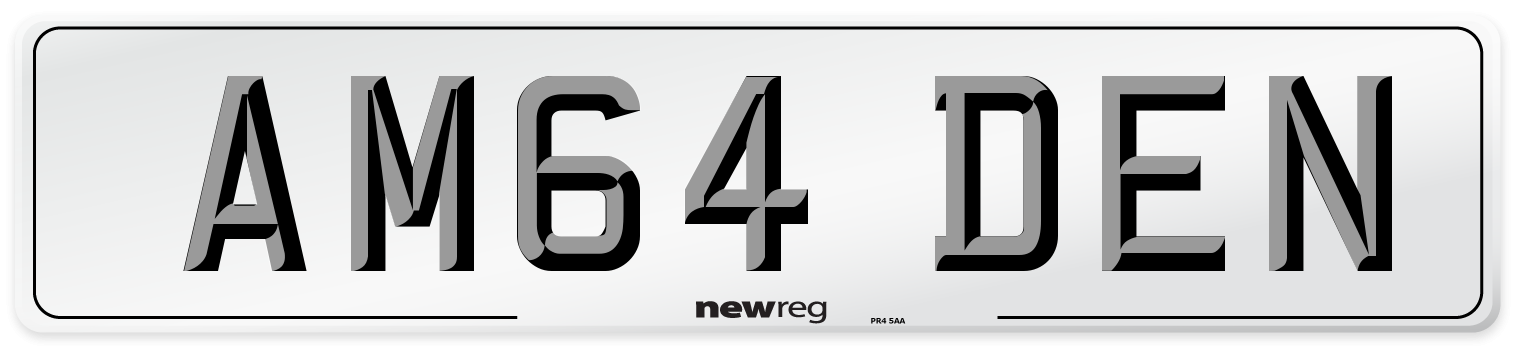 AM64 DEN Number Plate from New Reg